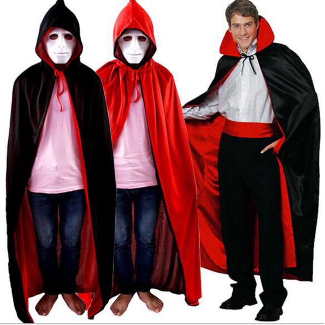 Áo choàng ma cà rồng kèm mặt nạ hoá trang halloween/ áo choàng drakula
