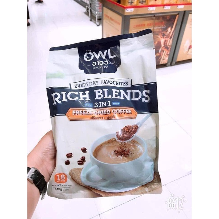 CÀ PHÊ THƠM NGON, ĐẬM VỊ NGUYÊN CHẤT OWL COFEE RICH BLENDS 3IN1 CHÍNH HÃNG - 11287