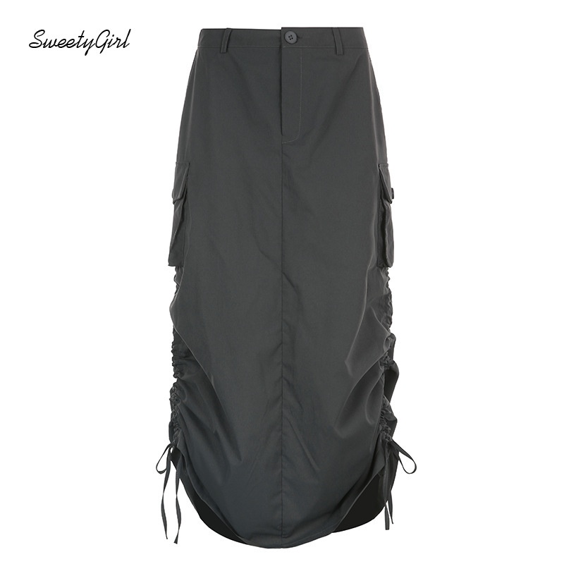 Chân Váy Dài Xẻ Tà Phong Cách Thời Trang Đường Phố Cá Tính 2022 Dành Cho Nữ