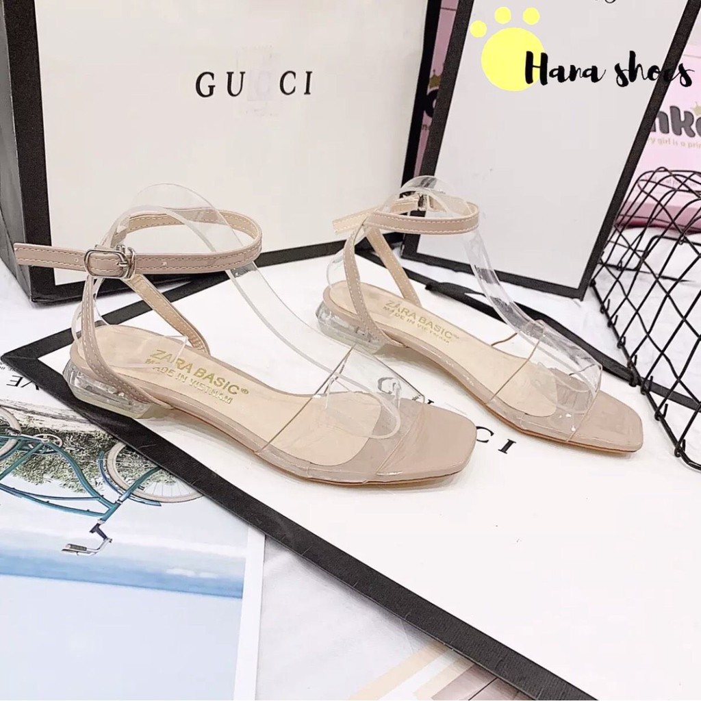 Sandal nữ đế 2cm quai trong siêu xinh SB10