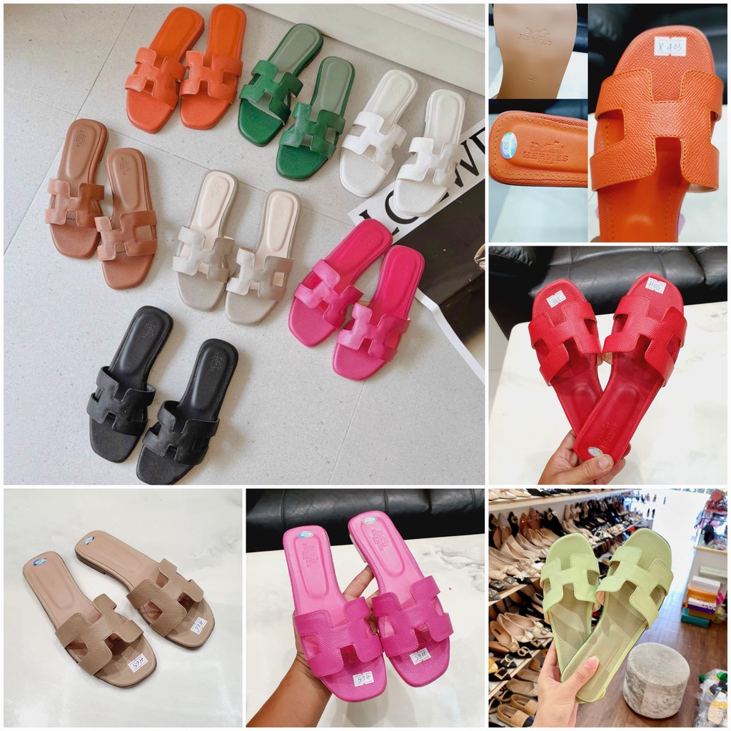 Dép Hermes Da Sần 🎀HÌNH THẬT🎀 Đế Khắc Logo Quai Mềm Thời Trang Cao Cấp H65 X403 shop diều phương