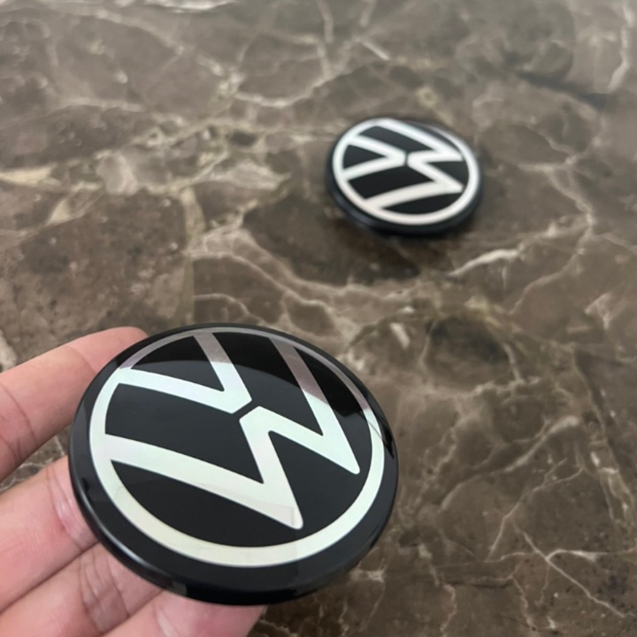 01 Logo chụp mâm bánh xe ô tô Volkswagen Nhựa ABS và Hợp kim nhôm
