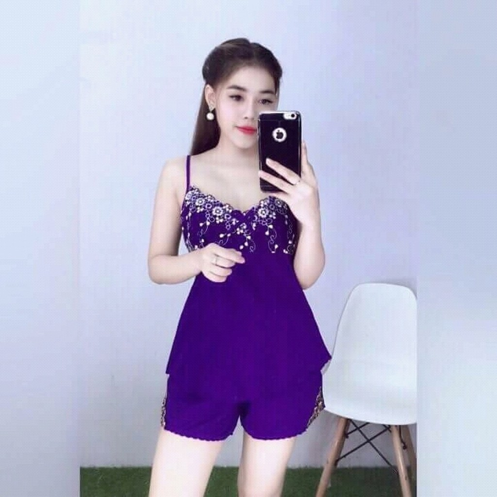 ĐỒ NGỦ THUN LẠNH HAI DÂY SEXY đủ size từ 40kg - 65kg | BigBuy360 - bigbuy360.vn