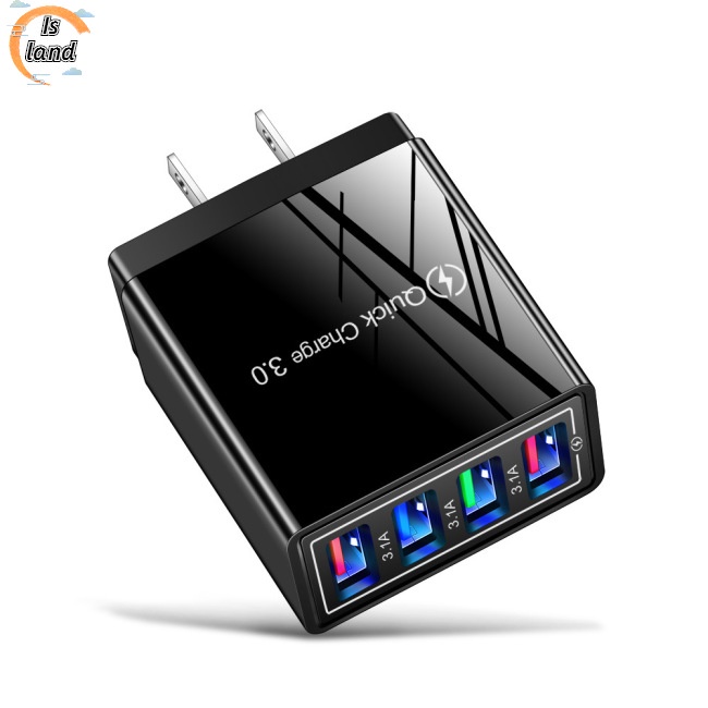 Củ Sạc 12w 4 Cổng Usb 3a Phích Cắm Us / Eu / Uk Tiện Dụng