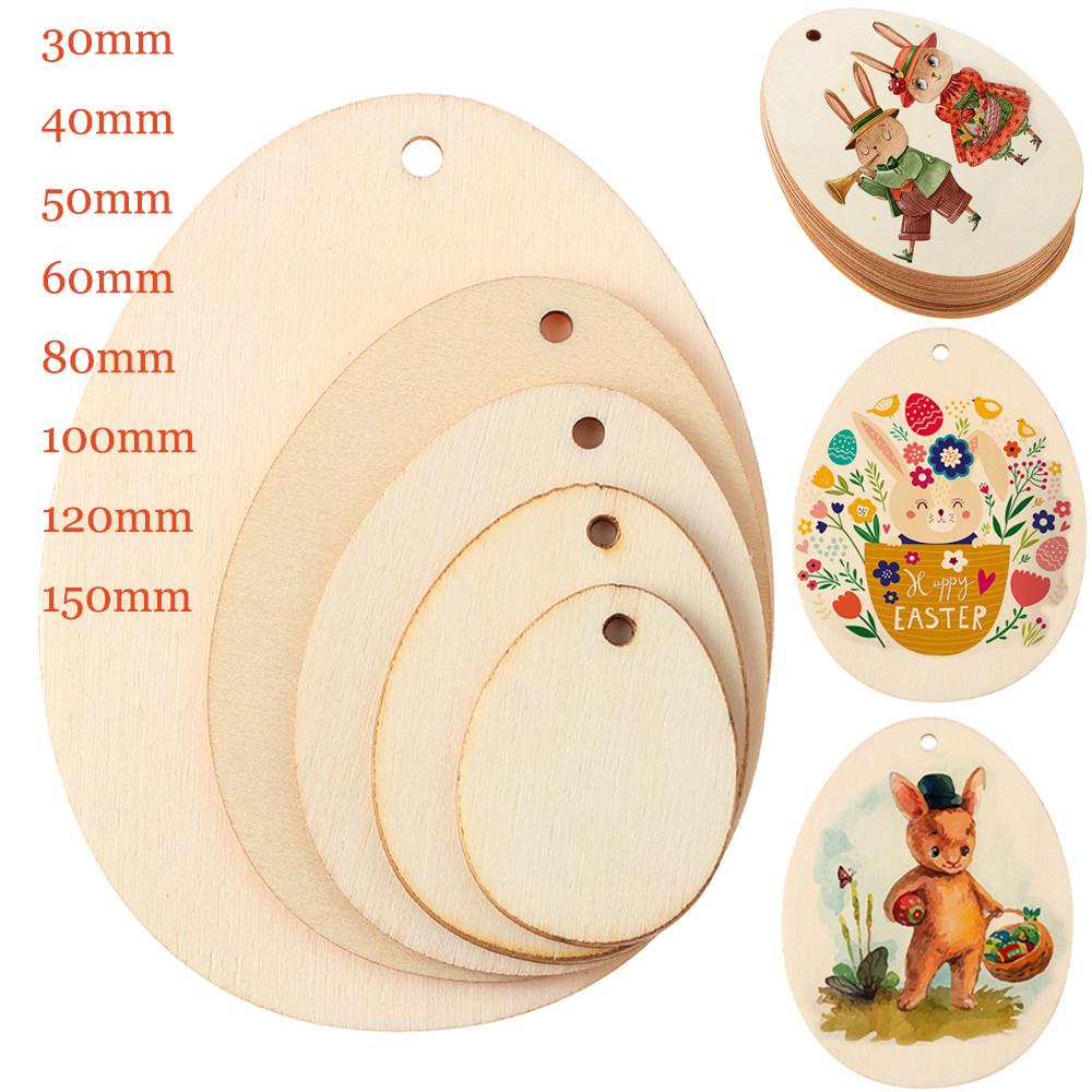 Set 10 / 25 / 50 Quả Trứng Gỗ Dùng Để Treo Trang Trí Lễ Phục Sinh