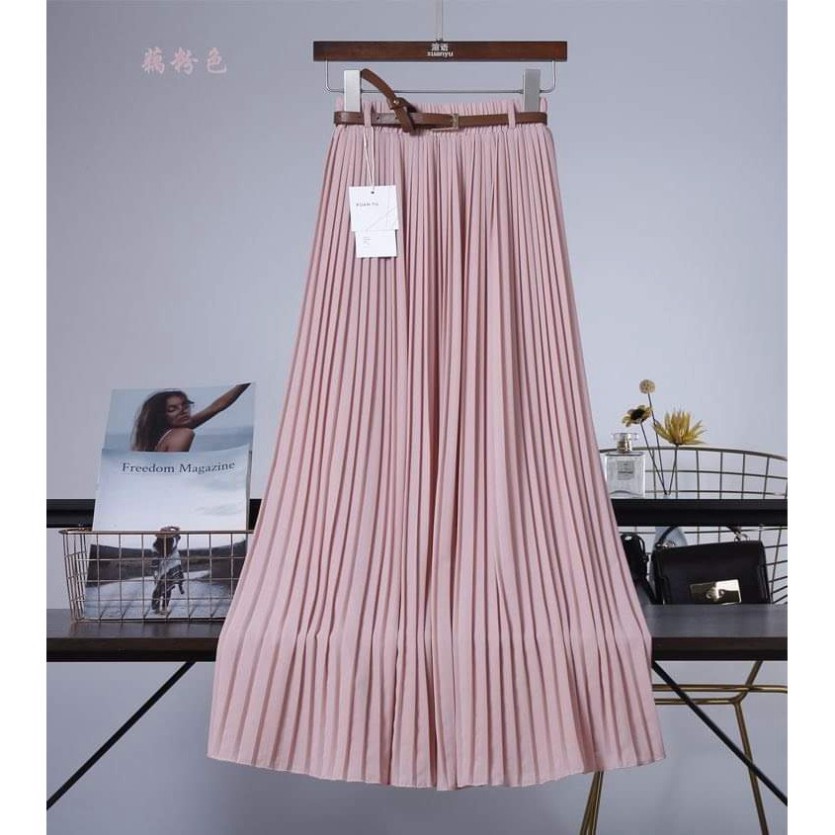 chân váy xếp ly nhỏ kèm đai vải lụa dohuongchuyensile | WebRaoVat - webraovat.net.vn