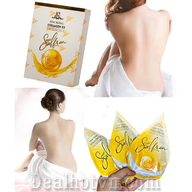 Tắm trắng Collagen x3 1 hộp 3 gói dưỡng ẩm da mờ đồi mồi
