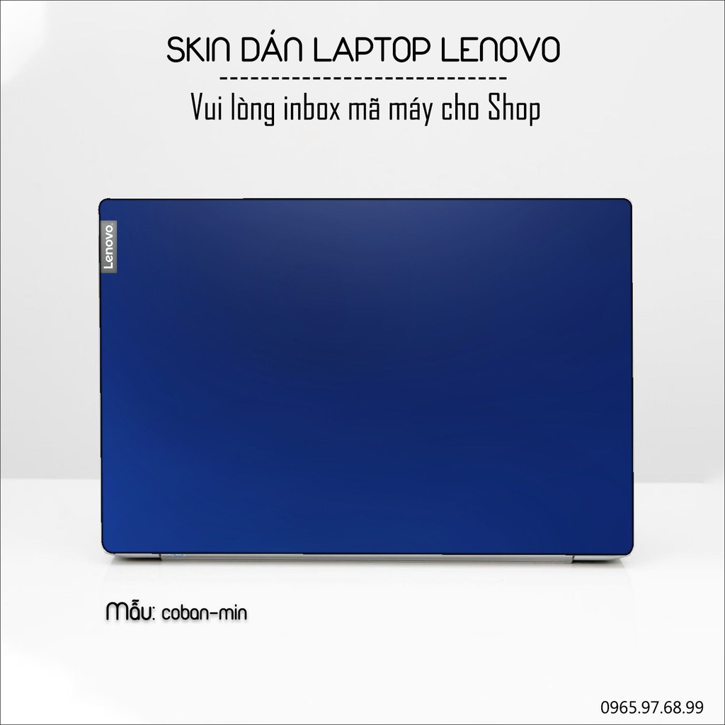 Skin dán Laptop Lenovo màu xanh dương coban mịn (inbox mã máy cho Shop)