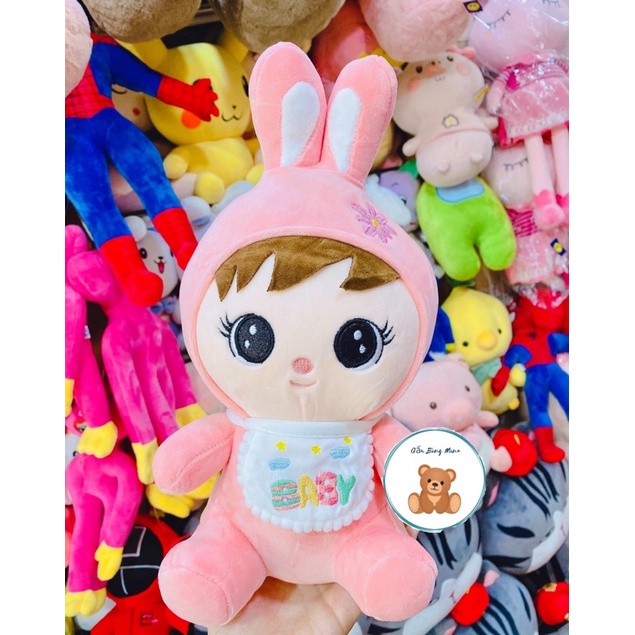 Gấu Bông Búp Bê Thỏ Đeo Yếm Dễ Thương Cho Bé - Gấu Bông Mina