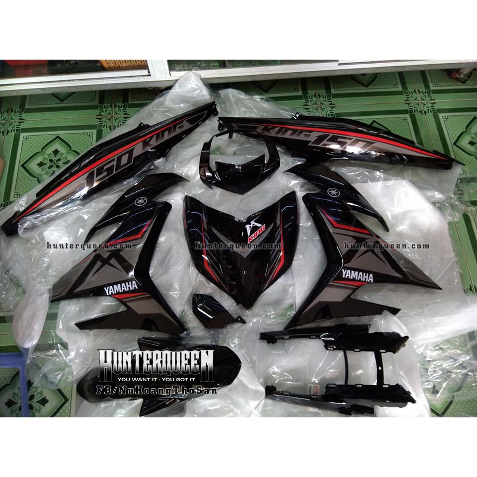 Tem Exciter 150, MX nhọn. Xe đen, chỉ đỏ. Chỉnh sửa theo yêu cầu. Sắc nét, bền màu, chống nước