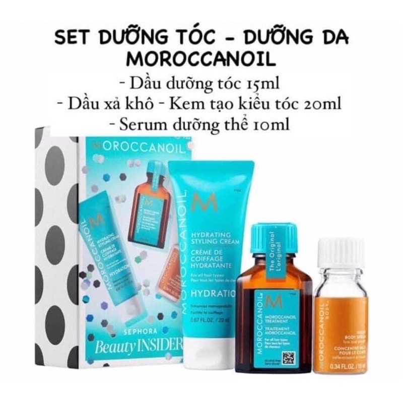 Set Dưỡng Tóc Moroccanoil 3 món hàng gift Sephora US