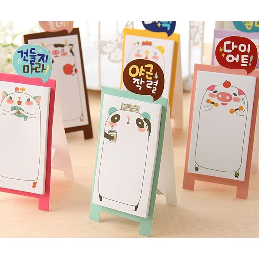 Z0377 (combo 50 Tập) Giấy Ghi Chú Memo Hoạt Hình Cute Phong Cách Nhật Hàn Bukao