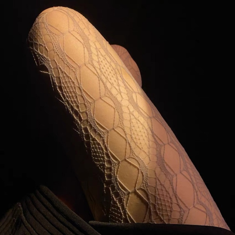 Xiangbao Quần Tất Lưới Ren Rỗng Họa Tiết Phong Cách Gothic Punk Harajuku Cho Nữ S