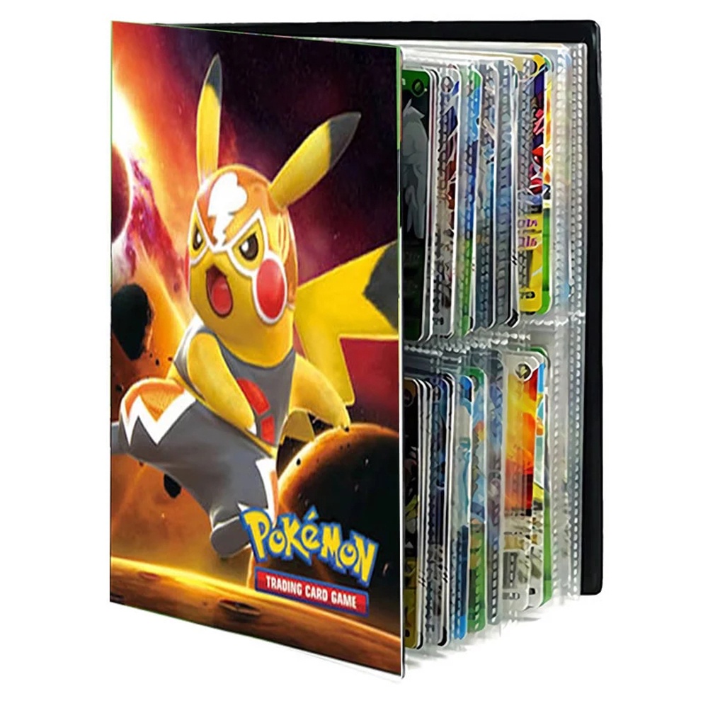 ANTIONE Pokemons Toys Game Cards Album for Gifts Card Holder Pokemon Cards Album Pikachu Anime Card Collectors Cartoon Binder Folder for Children Cards Album Book