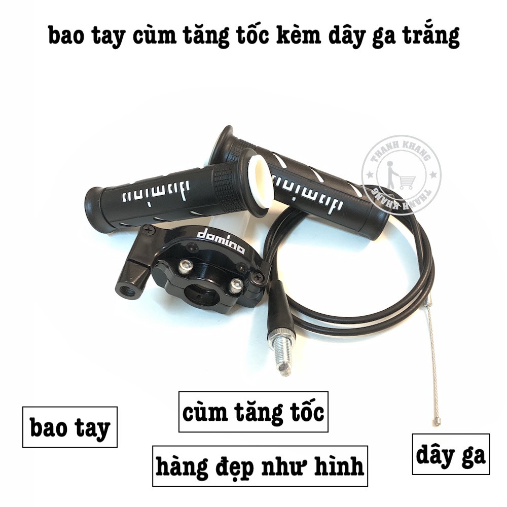 Bao tay domino màu trắng cùm tăng tốc kèm dây ga thanh khang 006001612