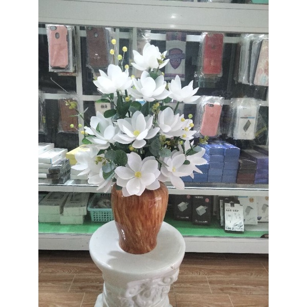 Nguyên liệu làm hoa mộc lan pha lê(k kèm chậu)