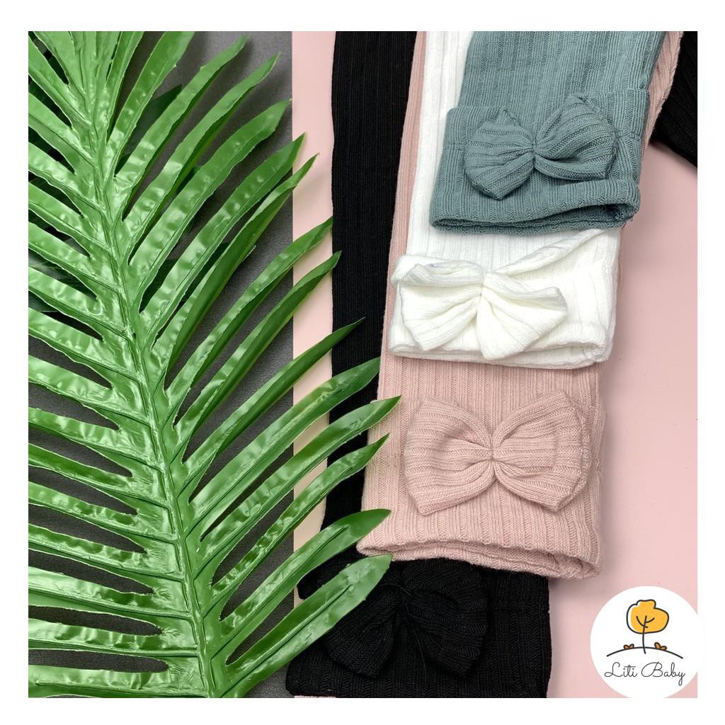 Quần len tăm dài thu đông nơ gấu bé gái size 1-10T, cho bạn từ 9-30kg. Chất len lì đẹp, dày dặn, đanh tay