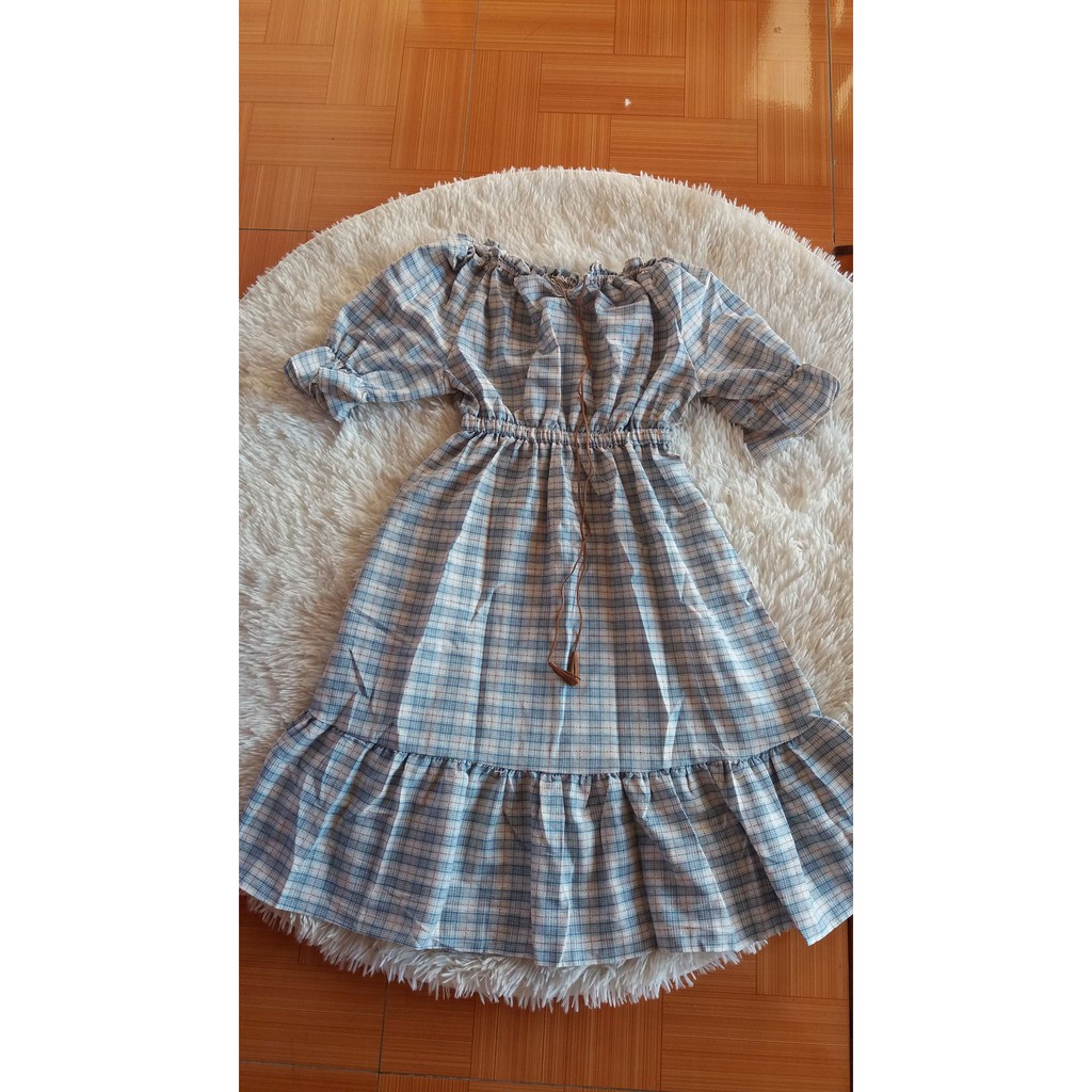 [ORDER] Váy trễ vai kẻ caro QC (kèm ảnh thật và feedback) | BigBuy360 - bigbuy360.vn