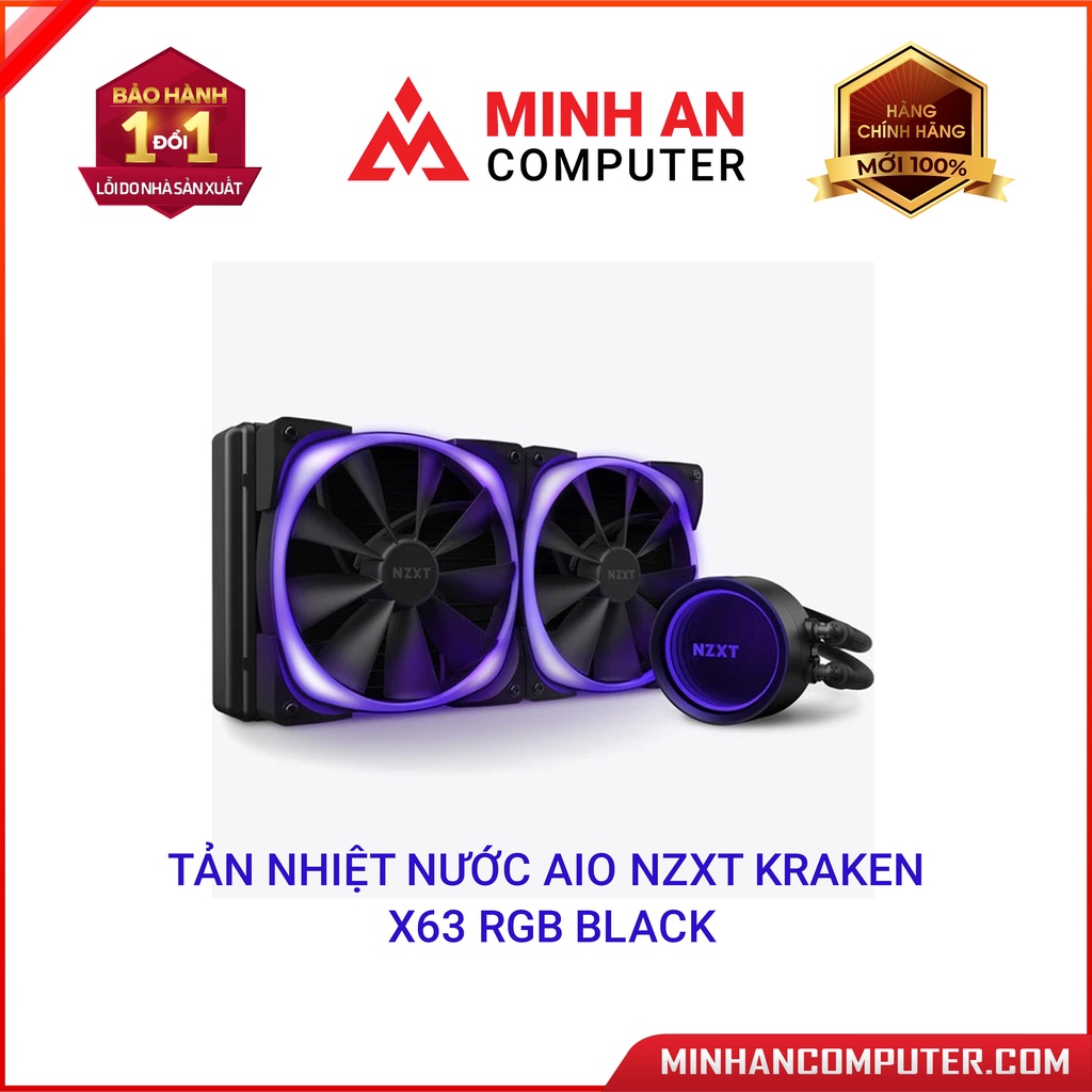 Tản nhiệt nước AIO NZXT Kraken X63 RGB 280mm Hỗ trợ CPU gen 12, socket 1700