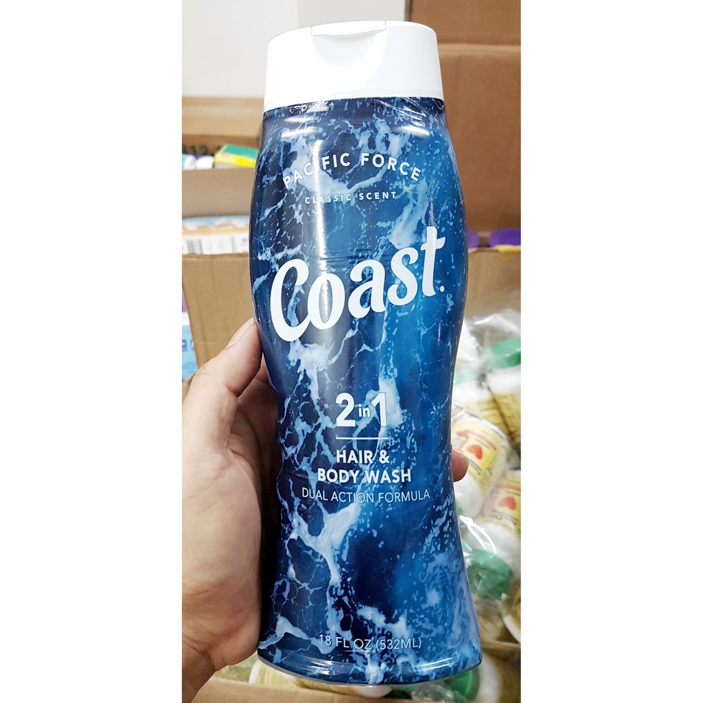 Sữa tắm gội Coast Hair Body Wash chai 532 ml của Mỹ cho nam