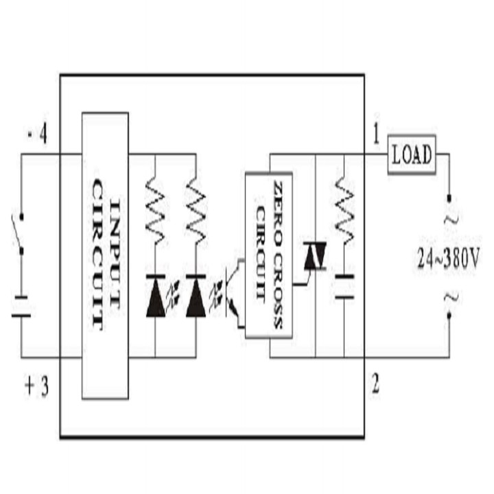 Relay bán dẫn SSR-40DA - 40A, Kích thước 60x45x23mm