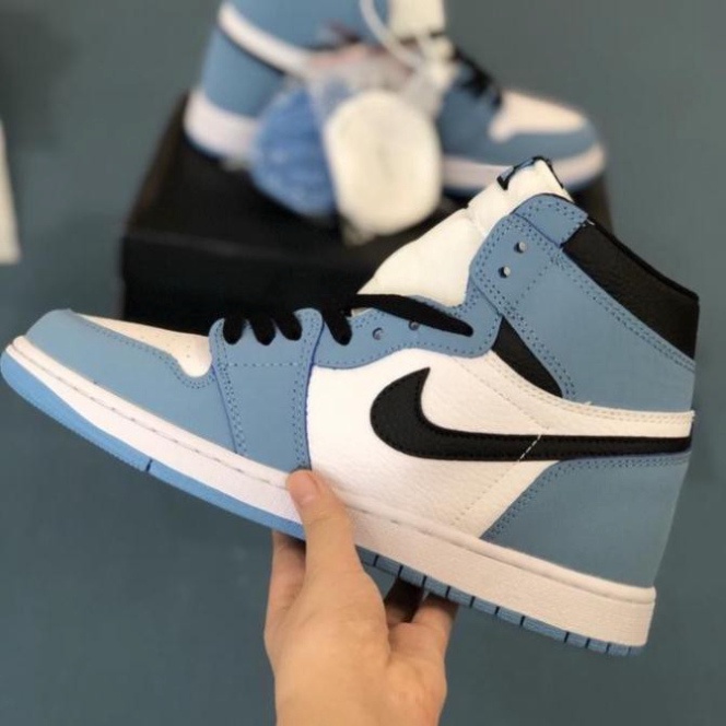 [FREE SHIP] Giày Sneaker Air 1 High Xanh Cao Cổ University Blue, Giày Thể Thao Nữ JD1 Fullbox