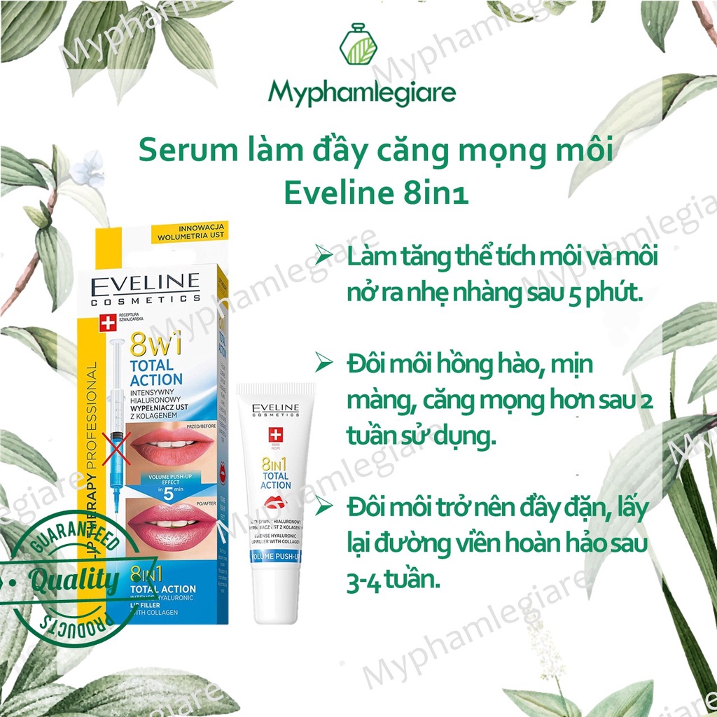 Serum Làm Đầy Căng Mọng Môi Eveline 8in1 Mẫu Mới Nhất