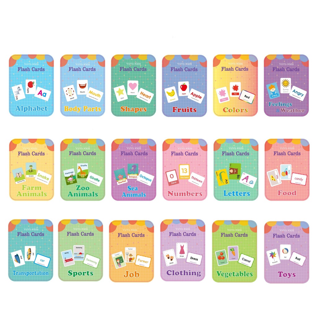 Thẻ FlashCards giới giáo dục sớm cho bé học tiếng Anh.Thẻ FlashCards đa dạng chủ đề hình dạng.động vật.màu.sắc trái cây