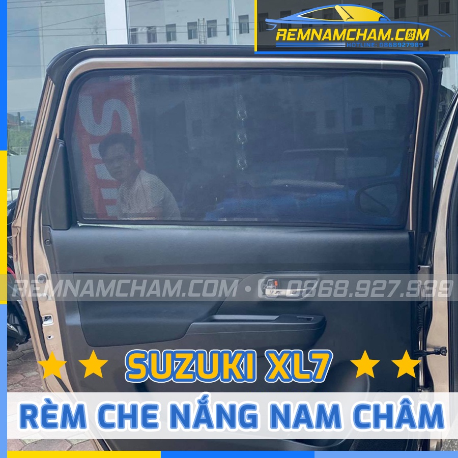 Rèm che nắng ô tô NAM CHÂM theo xe Suzuki XL7 ⚡ HÀNG LOẠI 1 - LƯỚI DÀY ⚡ - Combo 4 tấm chắn nắng - VIỆT NAM SẢN XUẤT