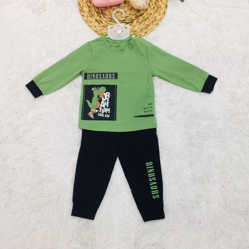 Bộ quần áo dài tay thu đông cho bé trai Dokma sale size 2-6Y DB863 Lamiha