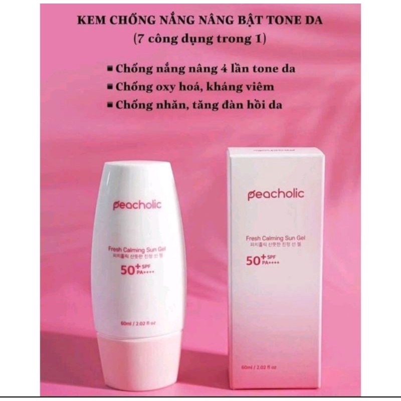 Kem chống nắng nâng tông peacholic 60ml