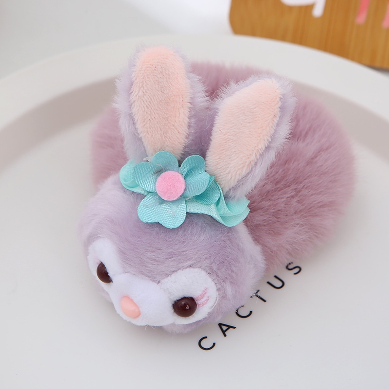 Dây Buộc Tóc Gắn Quả Cầu Lông Thỏ Dễ Thương Cho Nữ