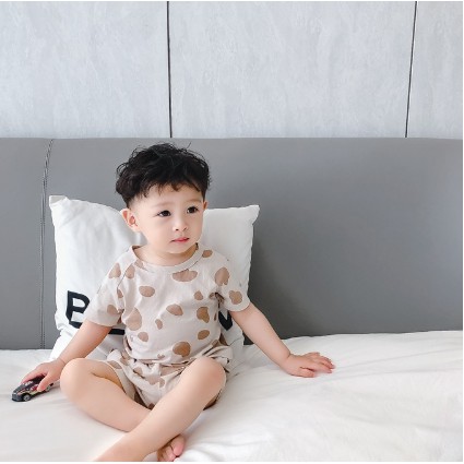 Bộ Quần Áo Bò Sữa Bé Trai [ HỖ TRỢ ĐỔI SIZE ] Vải Cotton Co Giãn Bao Đẹp