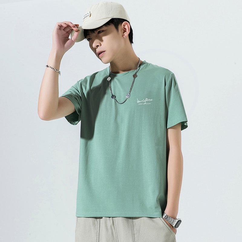 Áo Thun Tay Ngắn Dáng Rộng Chất Liệu Cotton Thời Trang Mùa Hè Cho Nam