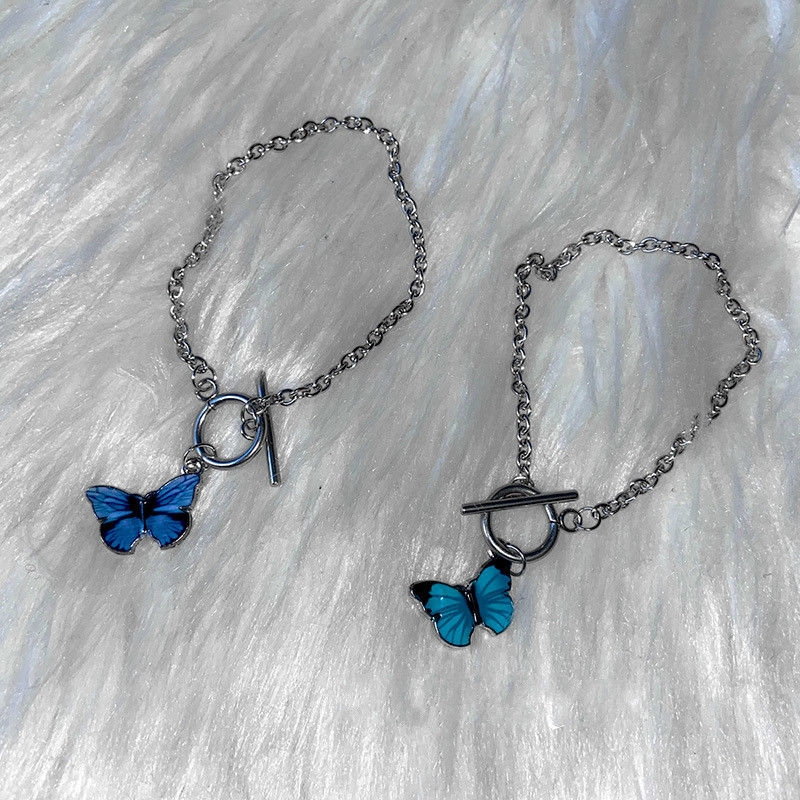 Vòng Tay Thép Titan Không Phai Màu Họa Tiết Bướm 22341 Làm Quà Tặng Cho Nữ