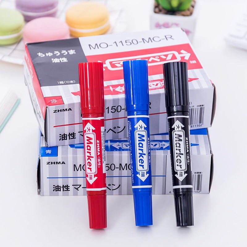 (MIỄN PHÍ VẬN CHUYỂN, HÀNG CHẤT LƯỢNG) BÚT LÔNG DẦU 2 ĐẦU LOẠI LỚN MỰC CỰC ĐẬM CHẤT LƯỢNG NHẬT BẢN HIỆU MẢKER