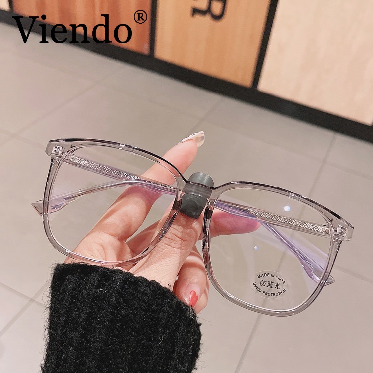 Gọng kính cận hình vuông Viendo tròng đổi màu chống ánh sáng xanh/uv thời trang nam nữ có cắt độ cận theo yêu cầu