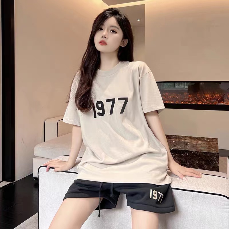 FOG FEAR OF GOD Summer Trend Digital 1977 Short Sleeve High Street Casual Loose Couple T-Shirt