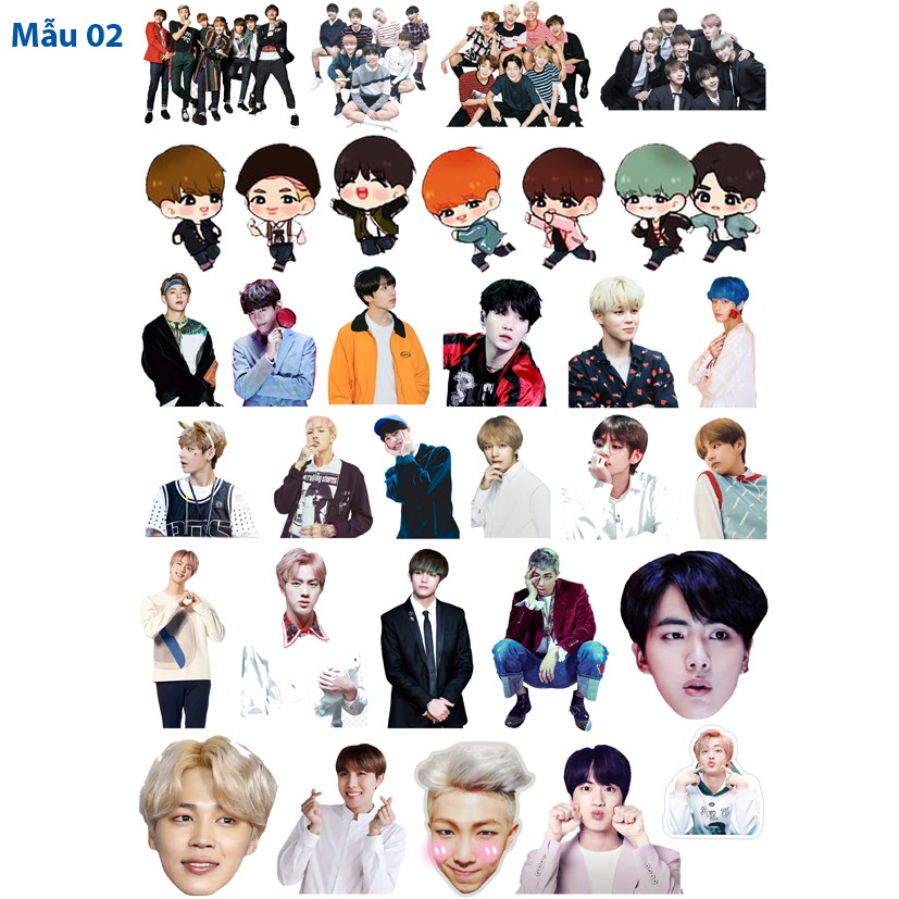 Sticker / Hình dán nhóm nhạc BTS (1 set như hình -25k)