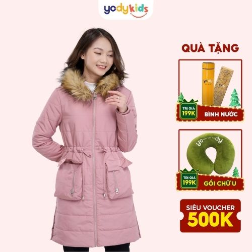 Áo khoác phao dáng dài Yody nữ siêu nhẹ, siêu ấm PHN4008