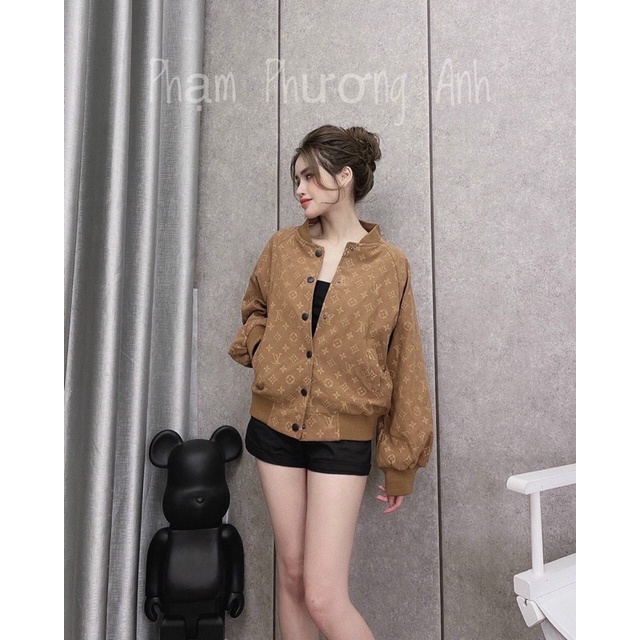 Áo khoác bomber LV kaki nỉ !