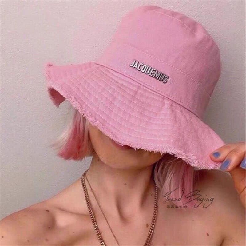 Nón tai bèo Jacquemus đi biển chống nắng có dây đeo và in chữ JACQUEMUS kiểu pháp - Kiểu dáng nón bucket đi biển