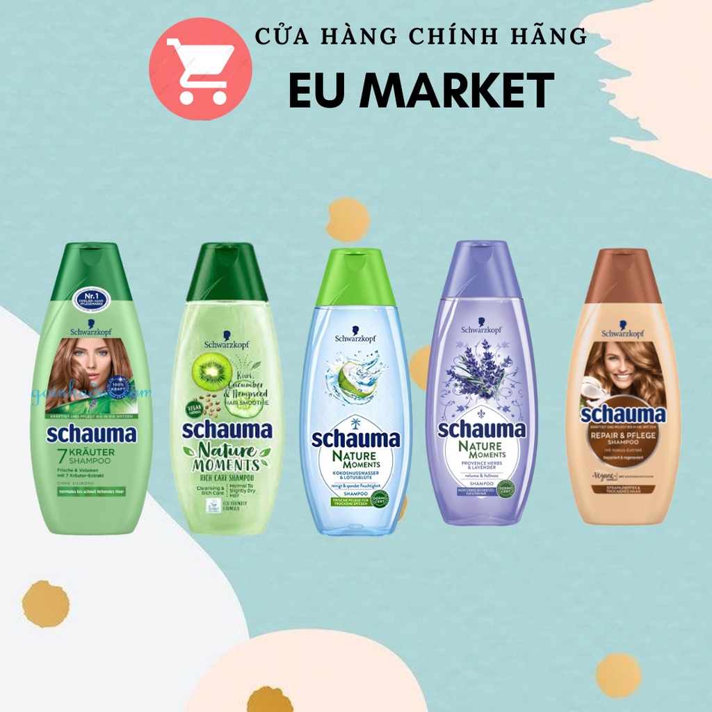 Dầu gội Schauma phục hồi tóc hư tổn, chẻ ngọn từ bên trong, nội địa Châu Âu, Eumarket.