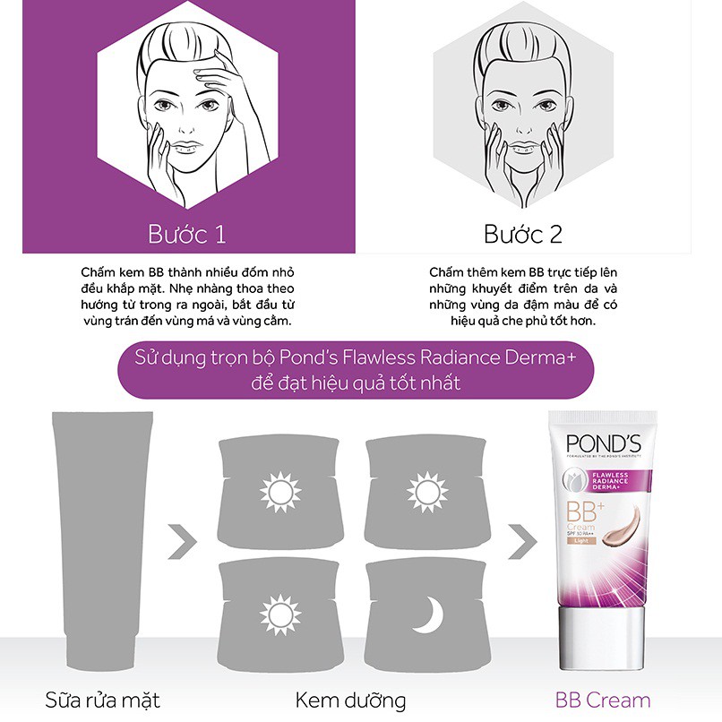 Kem BB+ 25g Ponds Flawless Radiance Derma+ Chính Hãng.