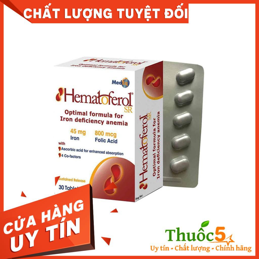 [GIÁ GỐC] Hematoferol – sắt, acid folic cho mẹ và bé, hộp 30 viên