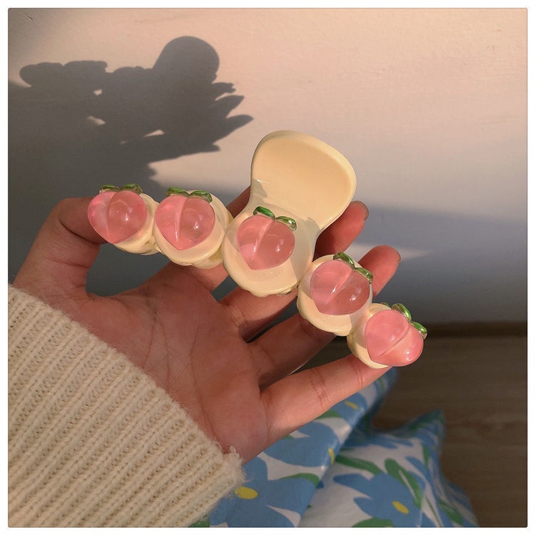 Kẹp tóc hình trái đào. gấu đáng yêu thời trang Hàn Quốc 2022