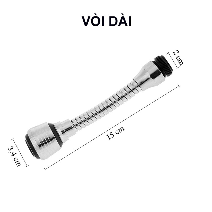 Vòi Nước Nối Dài - Đầu Nối Ống Nước Khớp Nối Gắn Bồn Rửa Chén Tiện Lợi