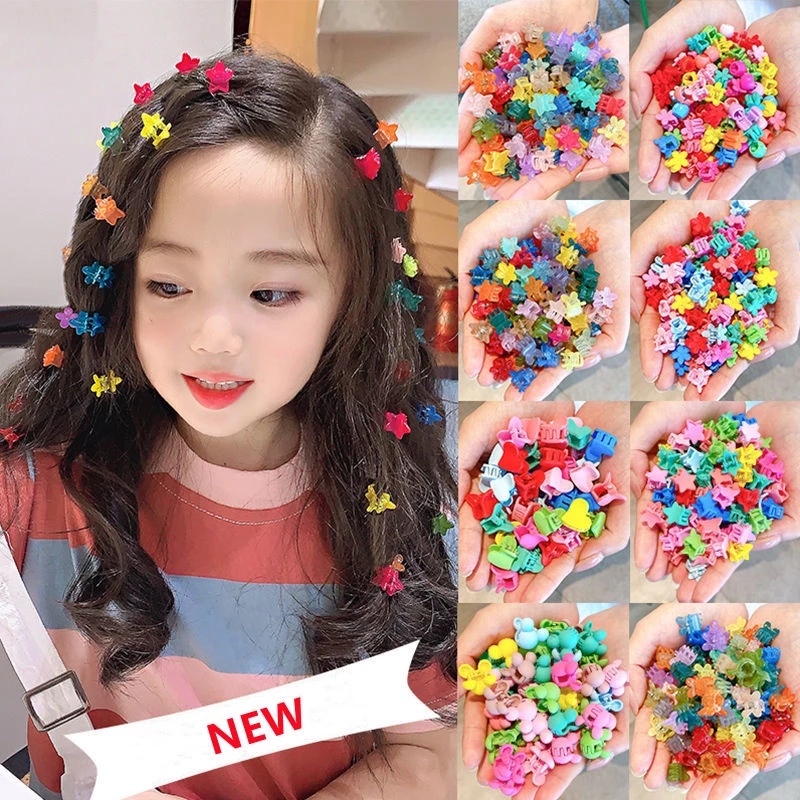 Bộ 20 kẹp tóc mini nhiều màu sắc xinh xắn dành cho bé gái
