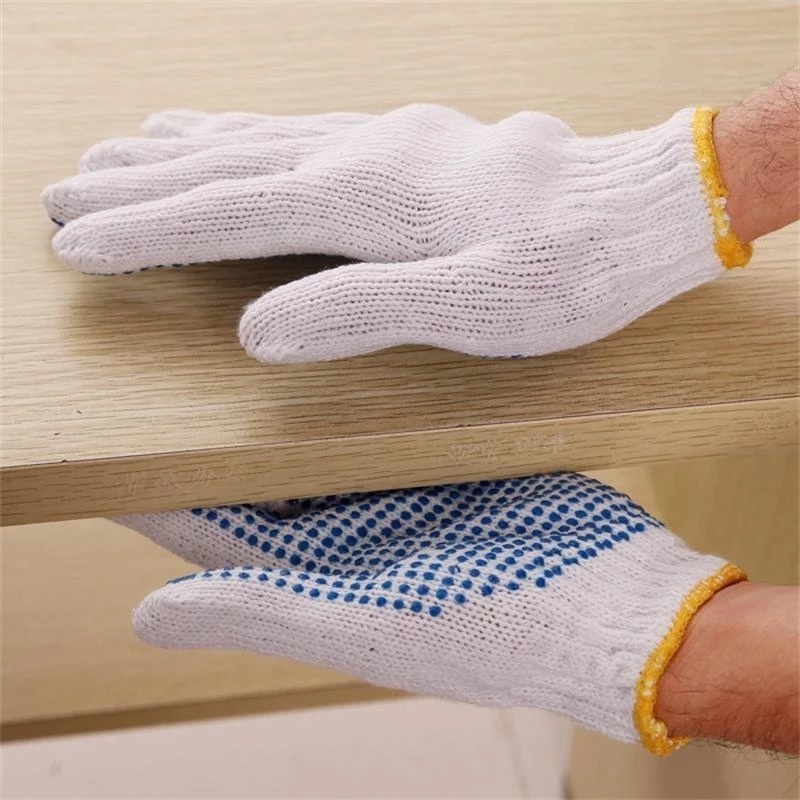 Set 2 Đôi Găng Tay Cotton Chống Trượt Thiết Kế Đơn Giản Cho Nam Nữ