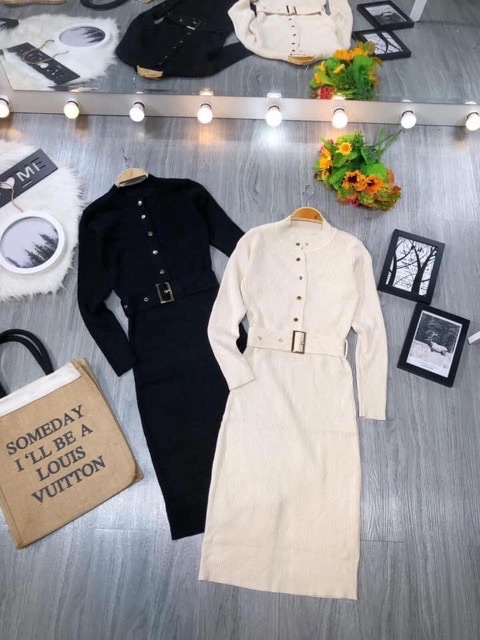 Đầm len body kèm belt hàng đẹp Quảng Châu | BigBuy360 - bigbuy360.vn